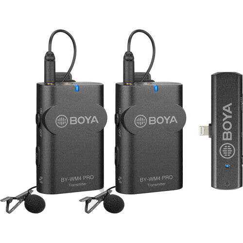 Boya By-Wm4 Pro-K2 Portable 2.4G Wireless Microphone, Black Boya By-Wm4 Pro-K2 Portable 2.4G Wireless Microphone, Black